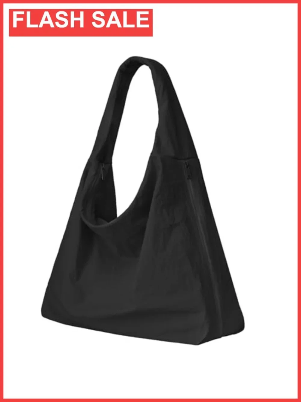Large Nylon Hobo Shoulder Bag Oversized Tote with Side Pockets